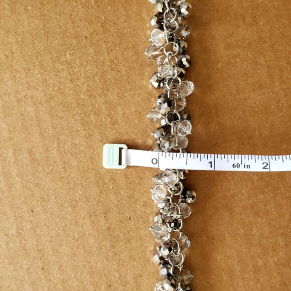 Gray Clear Beaded Necklace - Picture 9 of 9